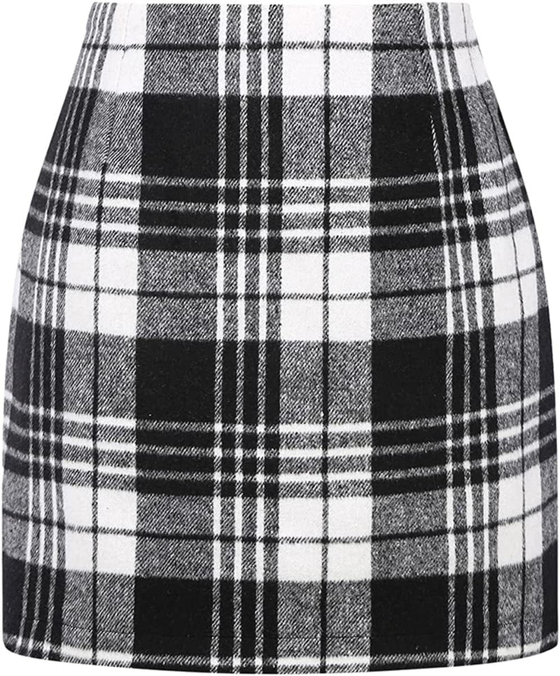 Lena Women's Plaid Skirt - full-length view