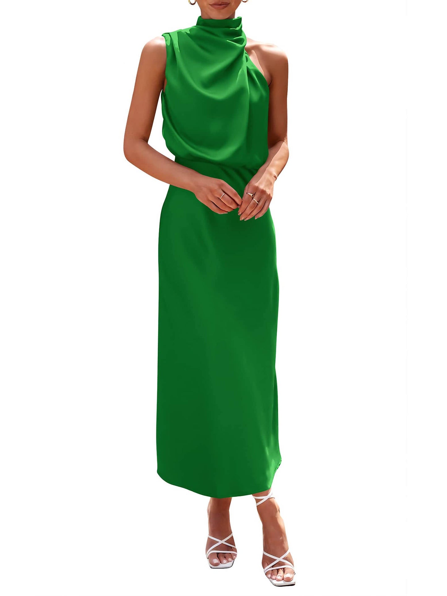 Darcy Women's Satin Maxi Dress - flat lay