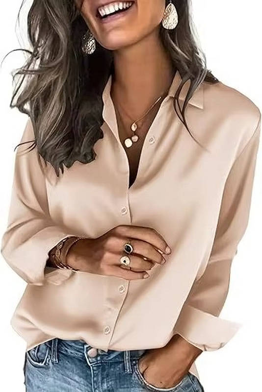 Romy Women's Satin Blouse - full-length view
