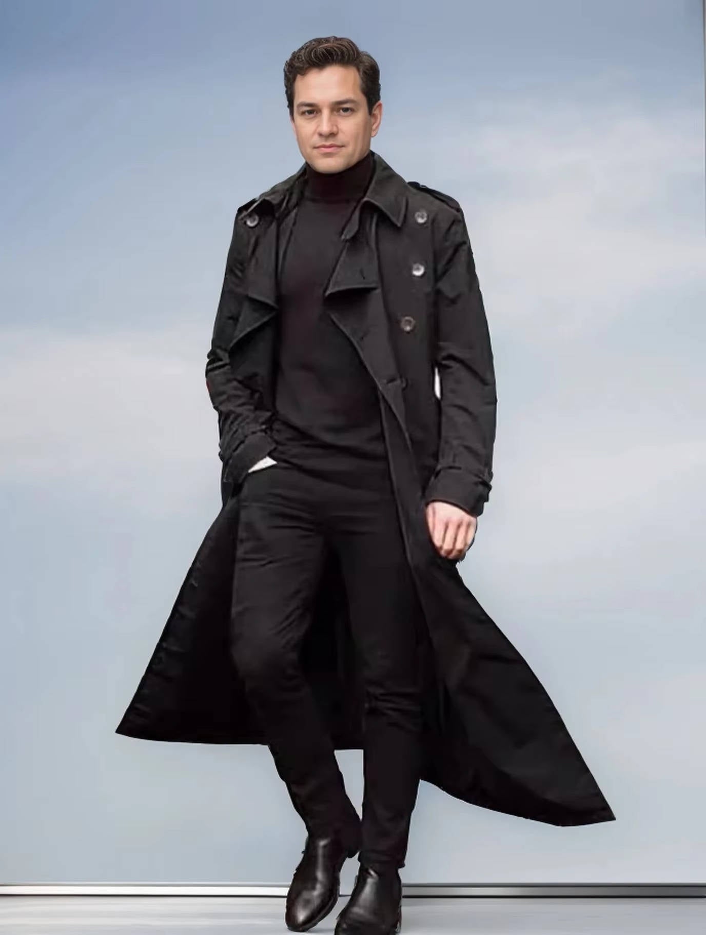 Orson Men's Trench Coat - styled view