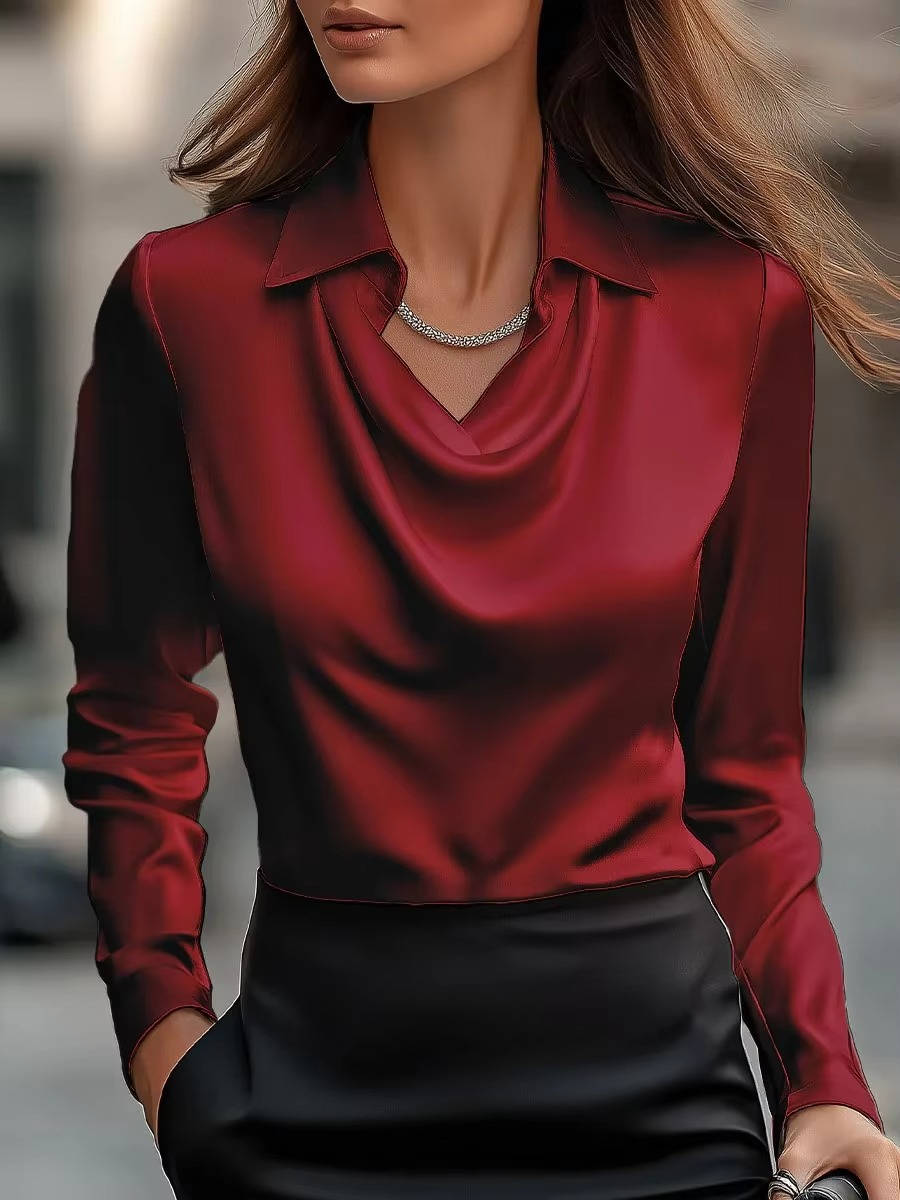 Elena Women's Satin Top - close-up detail