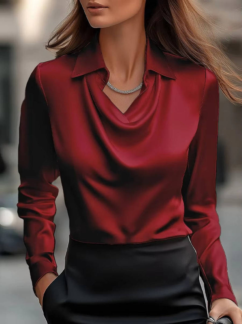 Elena Women's Satin Top - close-up detail