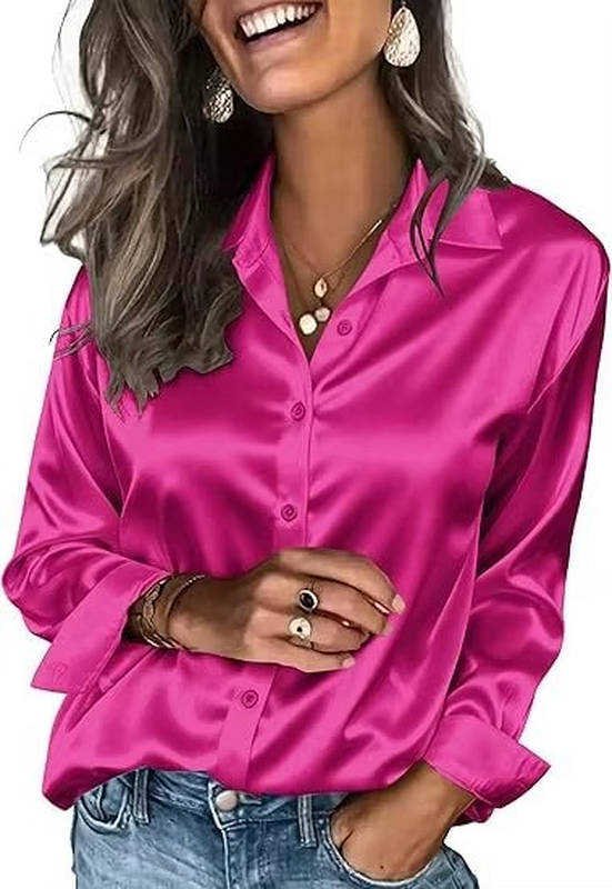 Romy Women's Satin Blouse - close-up detail