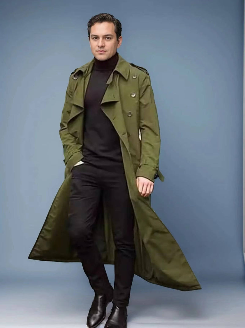 Orson Men's Trench Coat - fabric and finish detail