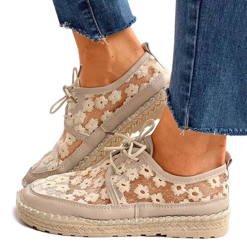 Noor Women's Floral Espadrilles - flat lay