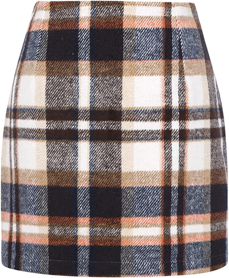 Lena Women's Plaid Skirt - flat lay