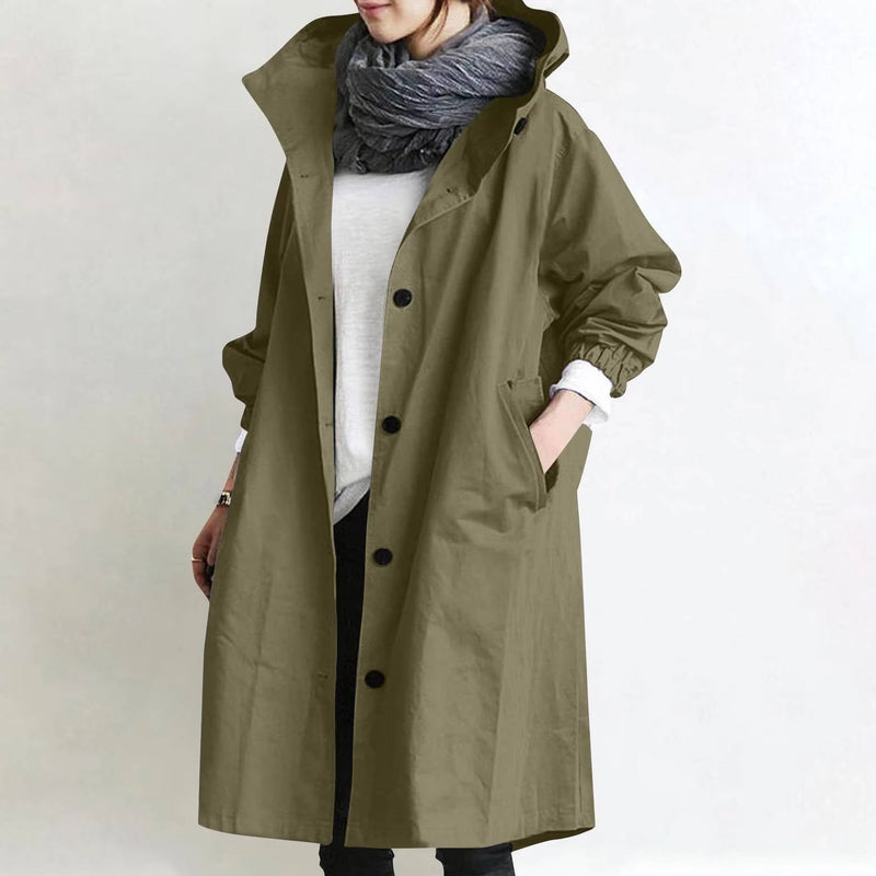 Wilda Women's Oversized Trench Coat - close-up detail