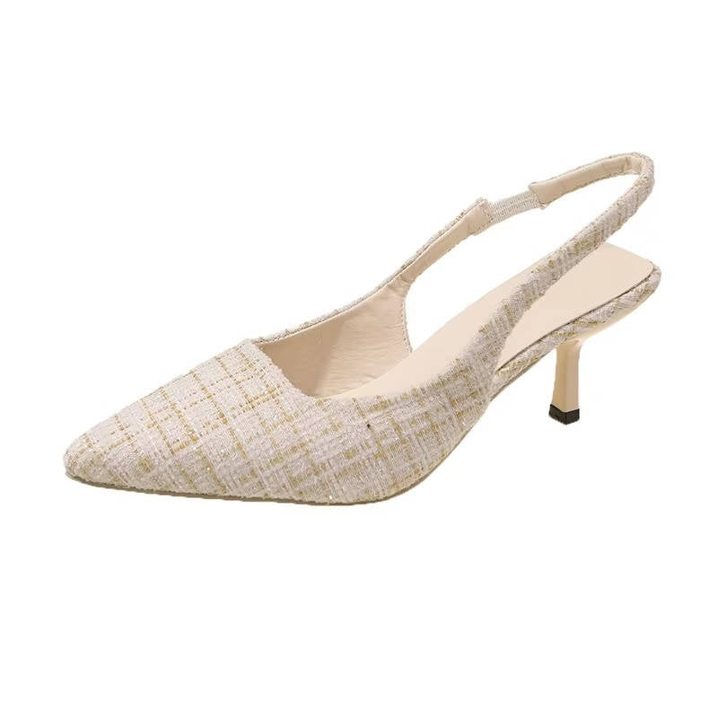 Beatrix Women's Toe Slingbacks - fabric and finish detail