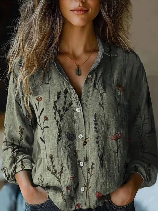 June Women's Floral Blouse - front view