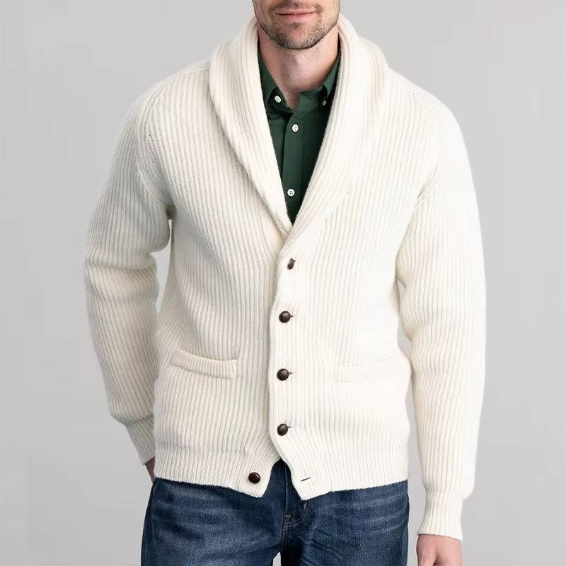 Emmett Men's Cardigan | Black, White