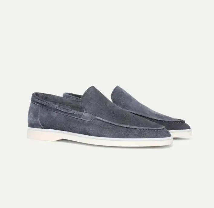 Elias Men's Suede Loafers - full-length view