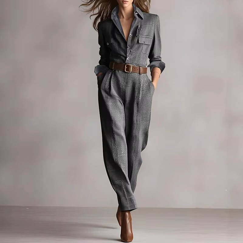 Noor Women's Plaid Jumpsuit - back view