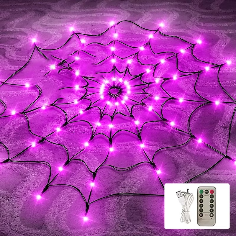 Pine Solar Lights Outdoor | Orange, Purple