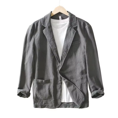 Gideon Men's Linen Blazer - back view