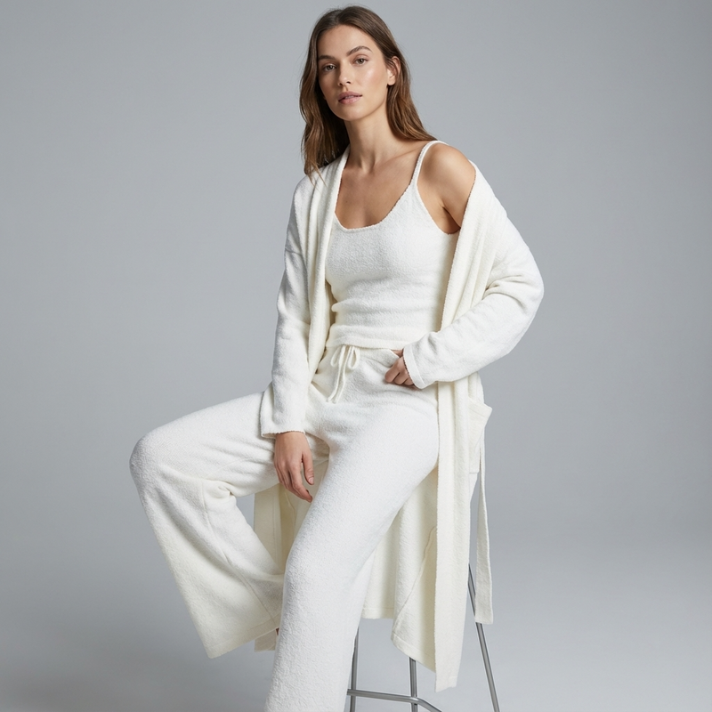 Ariana Women’s Knit Set | Belted Cardigan, Wide-Leg Pants
