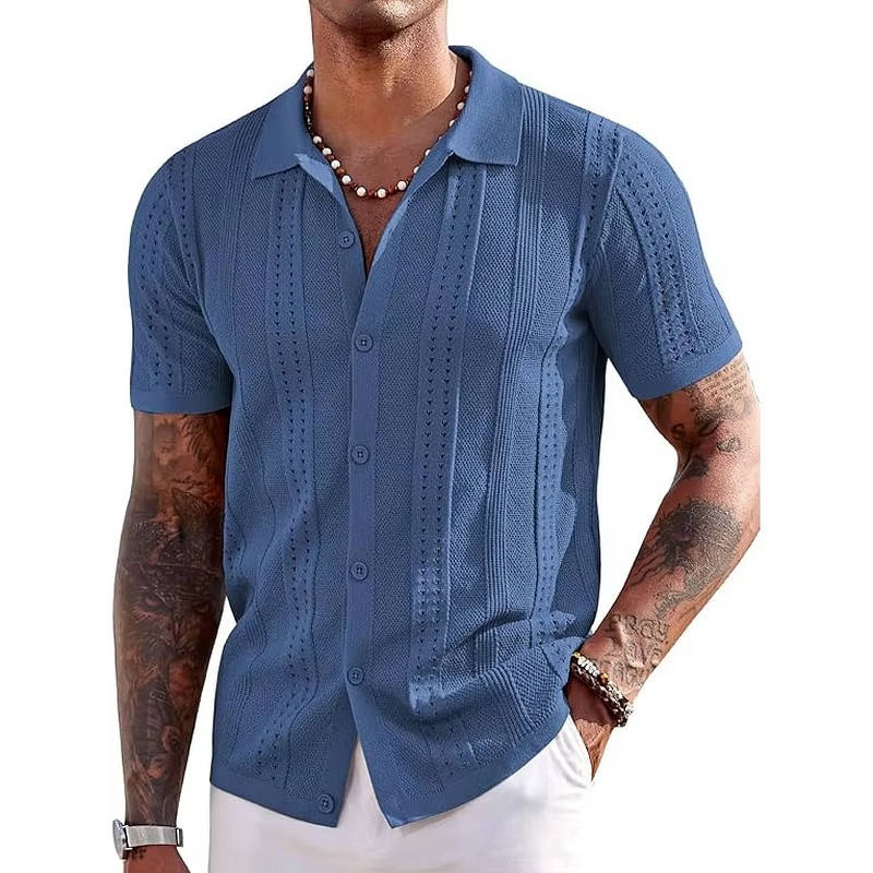 Jasper Men's Shirt | Knit, Short Sleeve, Button