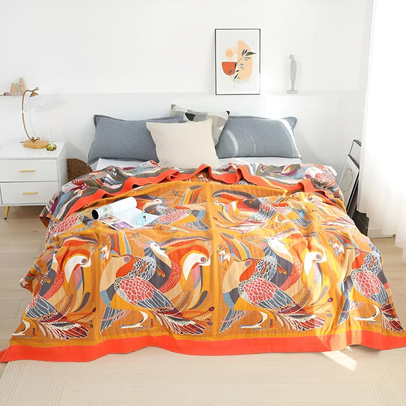 River Toucan Bird Cotton Throw | Cotton, Year-Round