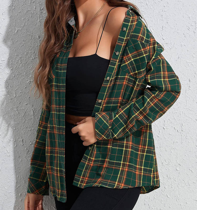 Verity Women's Plaid Blouse - shown in use