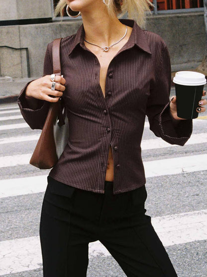 Iris Women's Striped Blouse - styled view