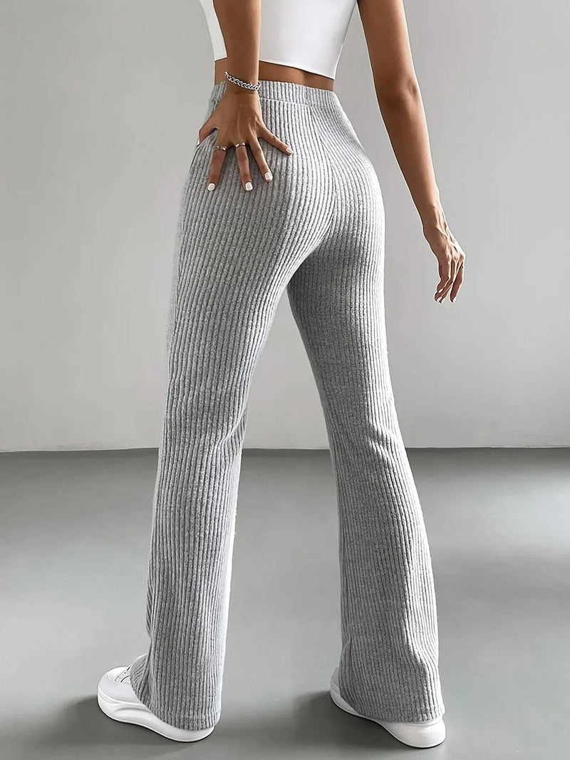 Ivy Women's Ribbed Knit Trousers - flat lay