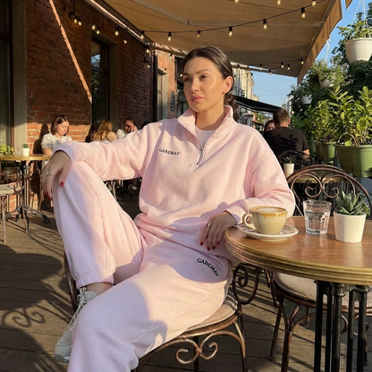 Ensemble survêtement Avery pour femme | Haut à demi-fermeture éclair, pantalon à taille élastique