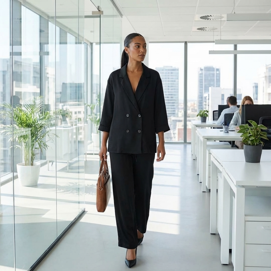 Celeste Women’s Suit Set | Double-Breasted Jacket, Drawstring Pants