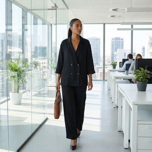 Celeste Women’s Suit Set | Double-Breasted Jacket, Drawstring Pants