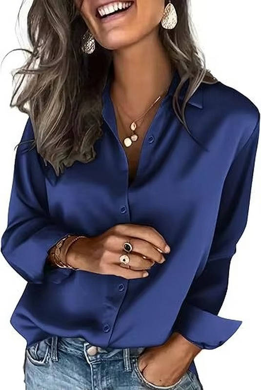 Romy Women's Satin Blouse - front view