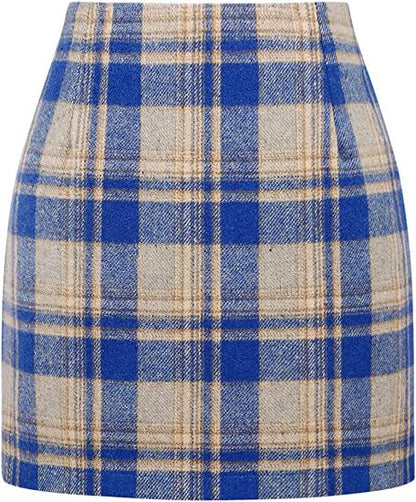 Lena Women's Plaid Skirt - front view
