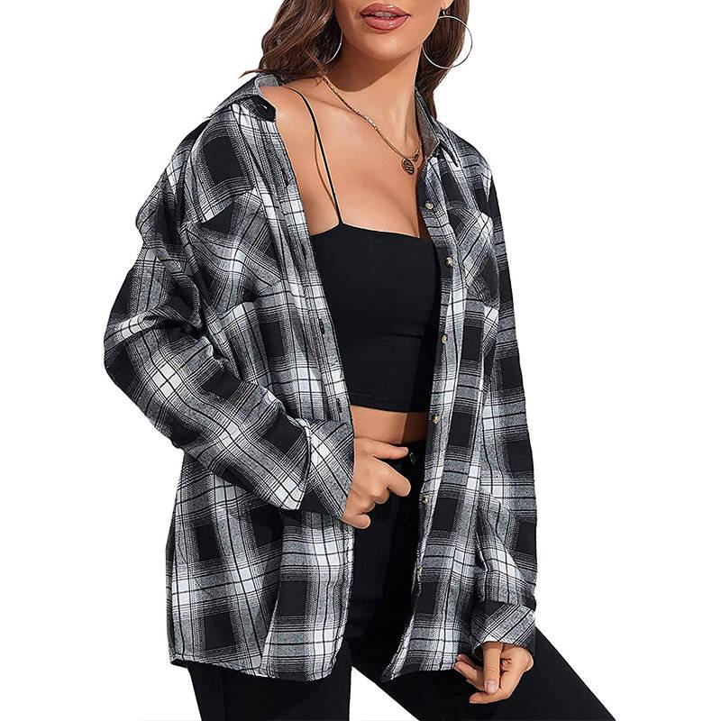 Verity Women's Plaid Blouse - flat lay