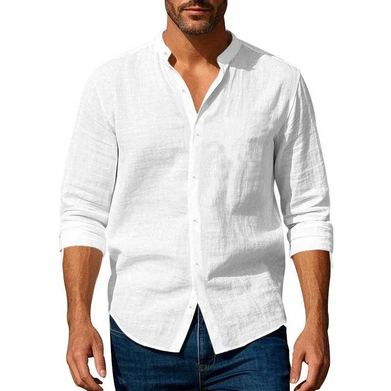 Owen Men's Linen Shirt - full-length view
