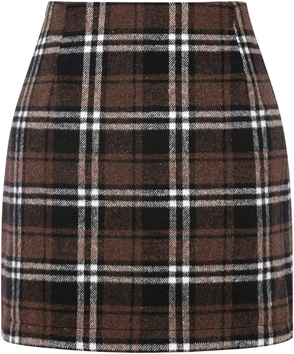Lena Women's Plaid Skirt - styled view