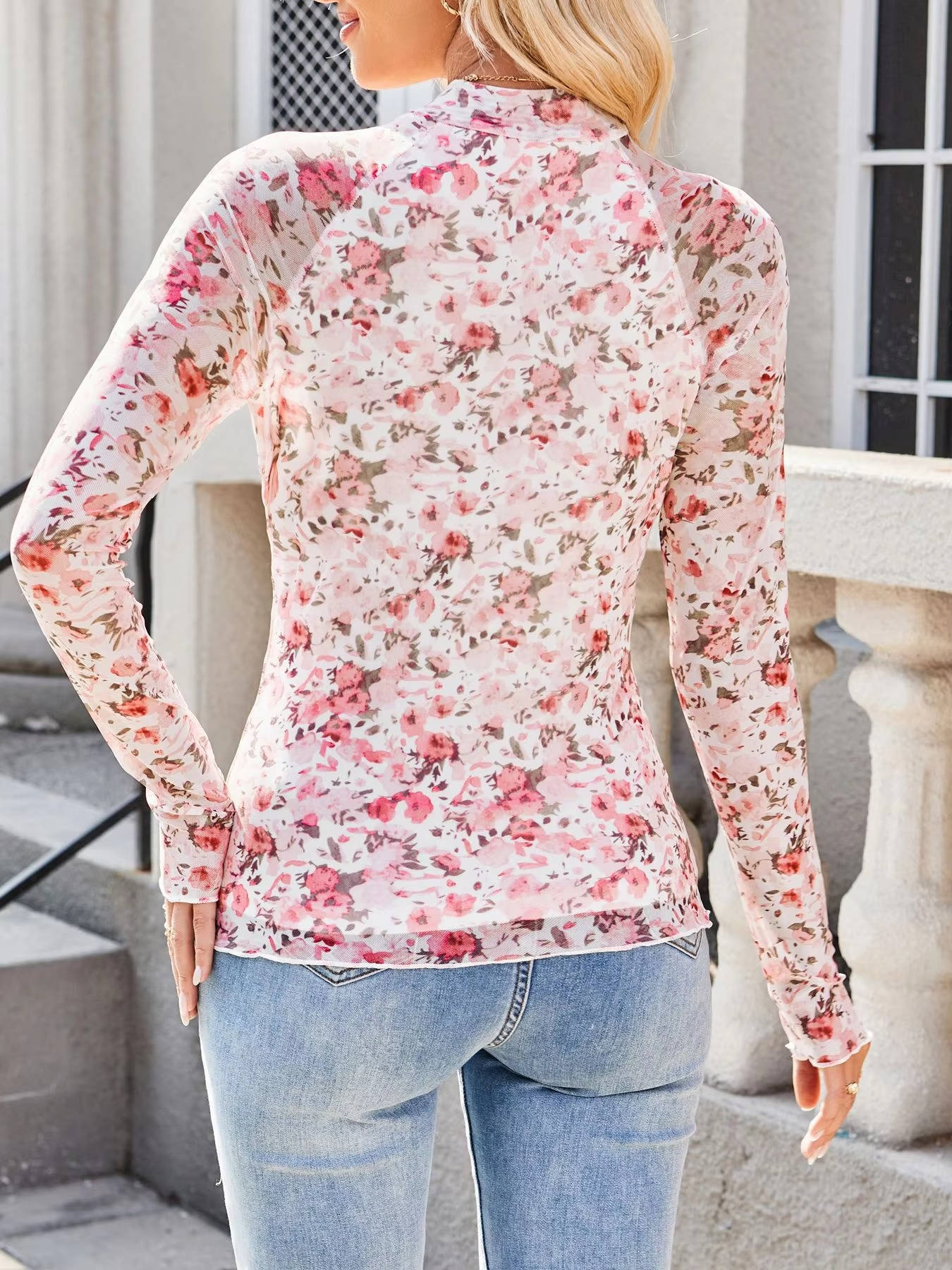 Maren Women's Floral Top - close-up detail