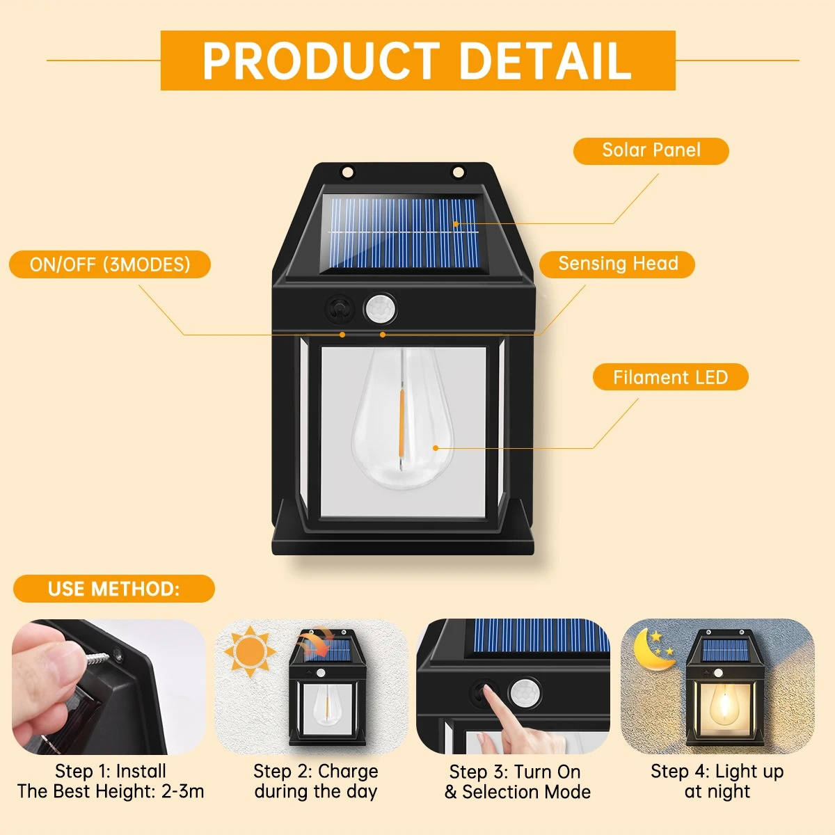 River Solar Lamp - close-up detail