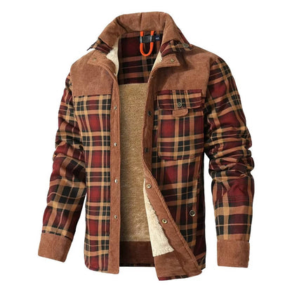Ulric Men's Plaid Jacket - fabric and finish detail