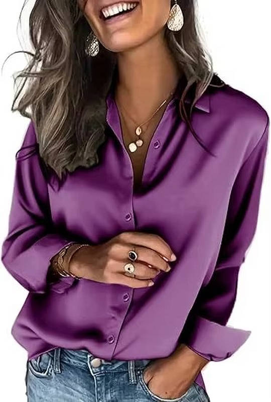 Romy Women's Satin Blouse - styled view