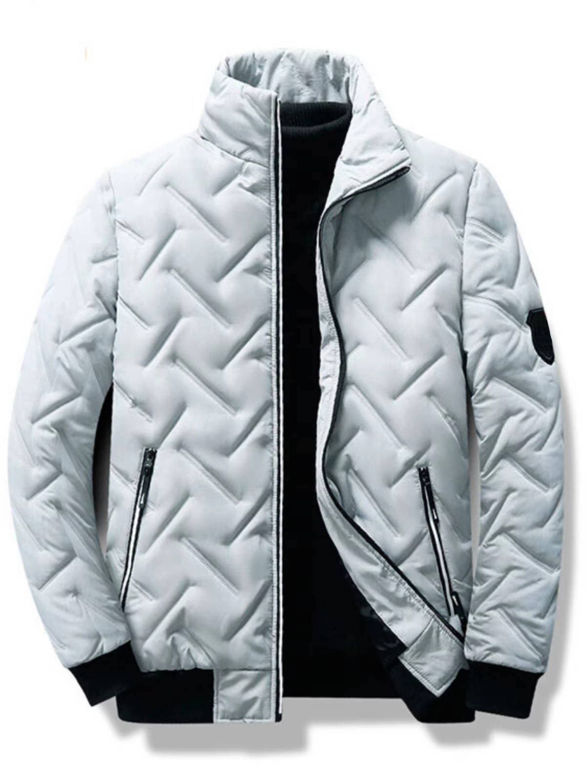 Lachlan Men's Puffer Jacket - fabric and finish detail