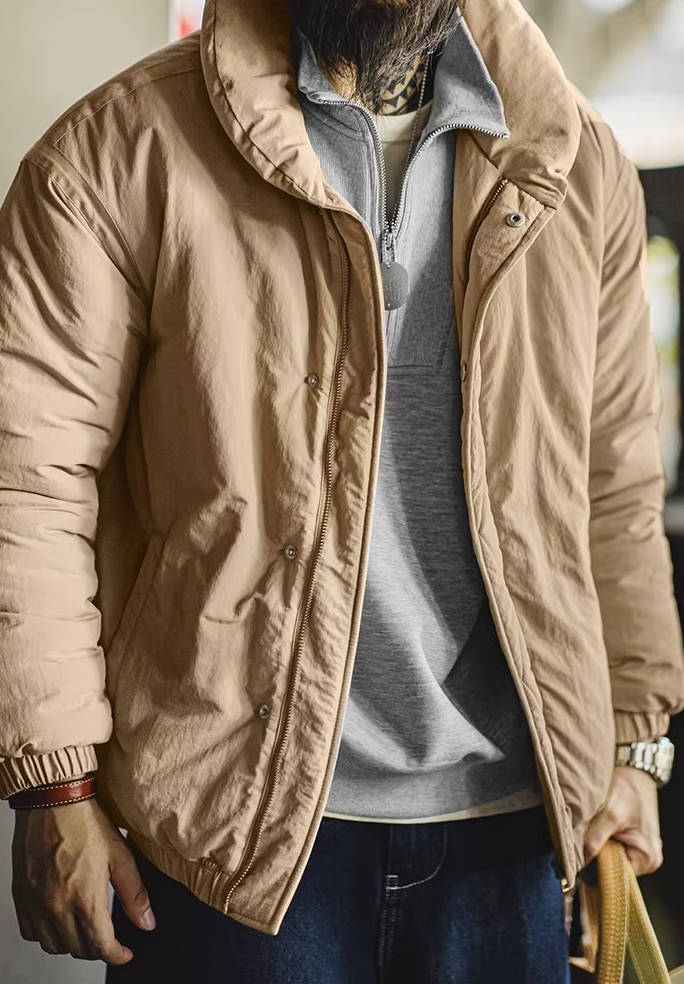Arlo Men's Puffer Jacket - fabric and finish detail