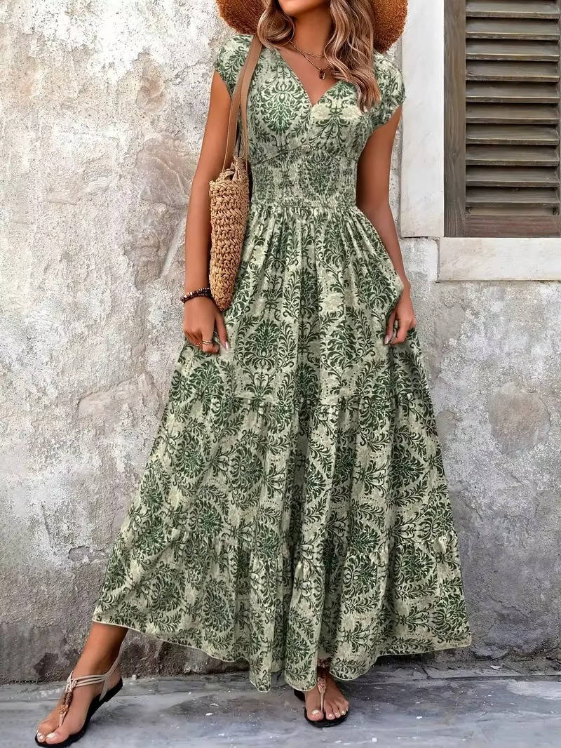 Mabel Women's Maxi Dress - fabric and finish detail
