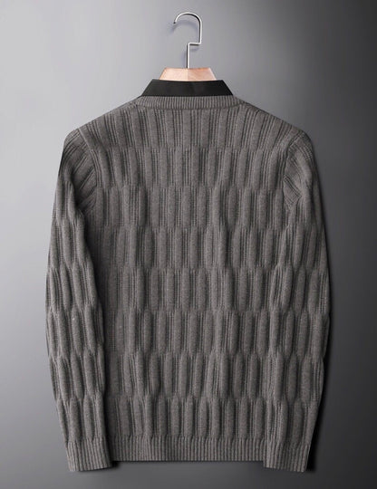 Reuben Men's Sweater - fabric and finish detail