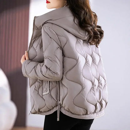 Odette Women's Quilted Puffer Jacket - fabric and finish detail