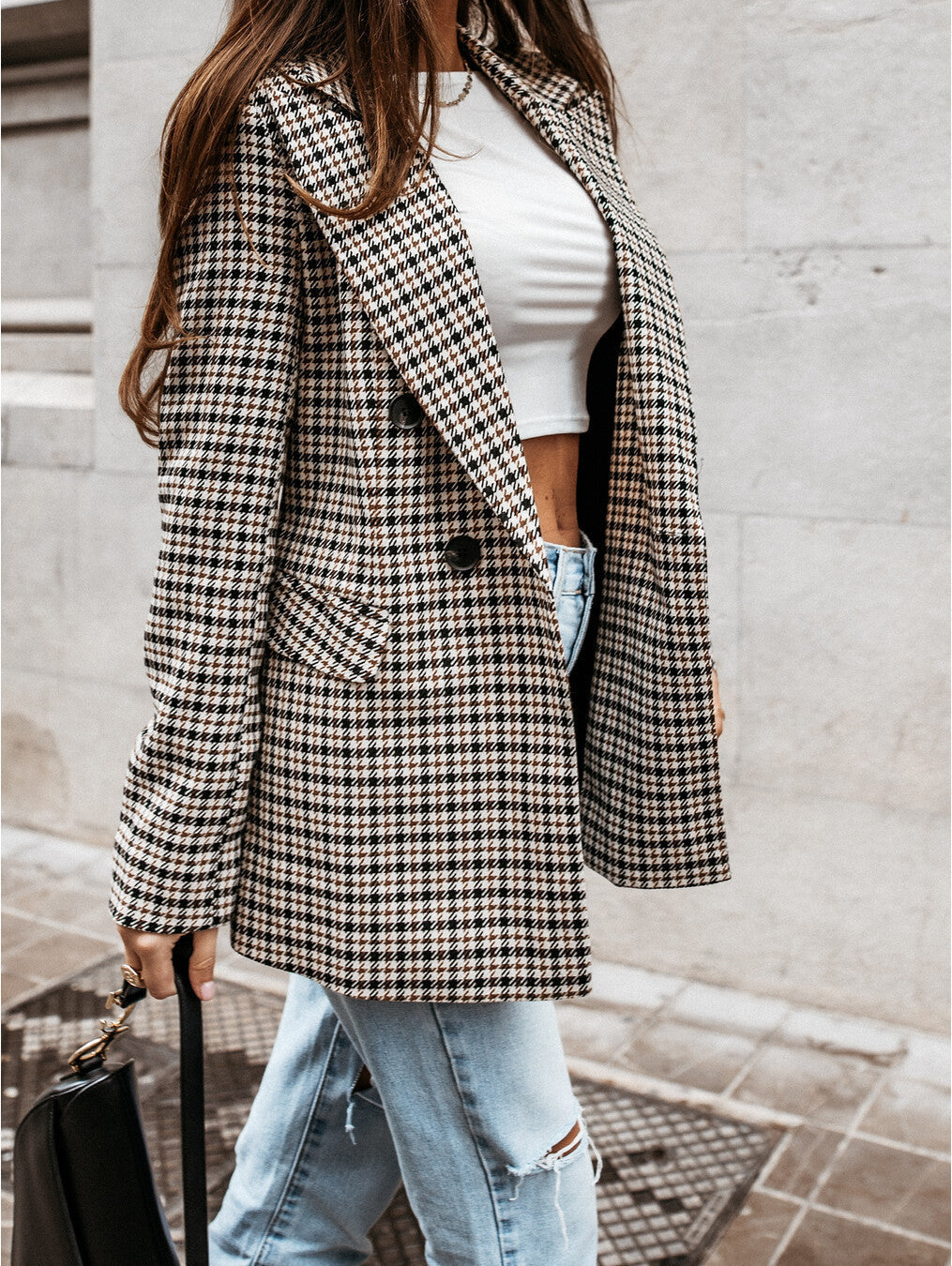 Selma Women's Blazer - fabric and finish detail