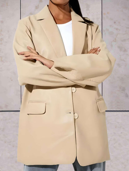 Hattie Women's Oversized Blazer - fabric and finish detail