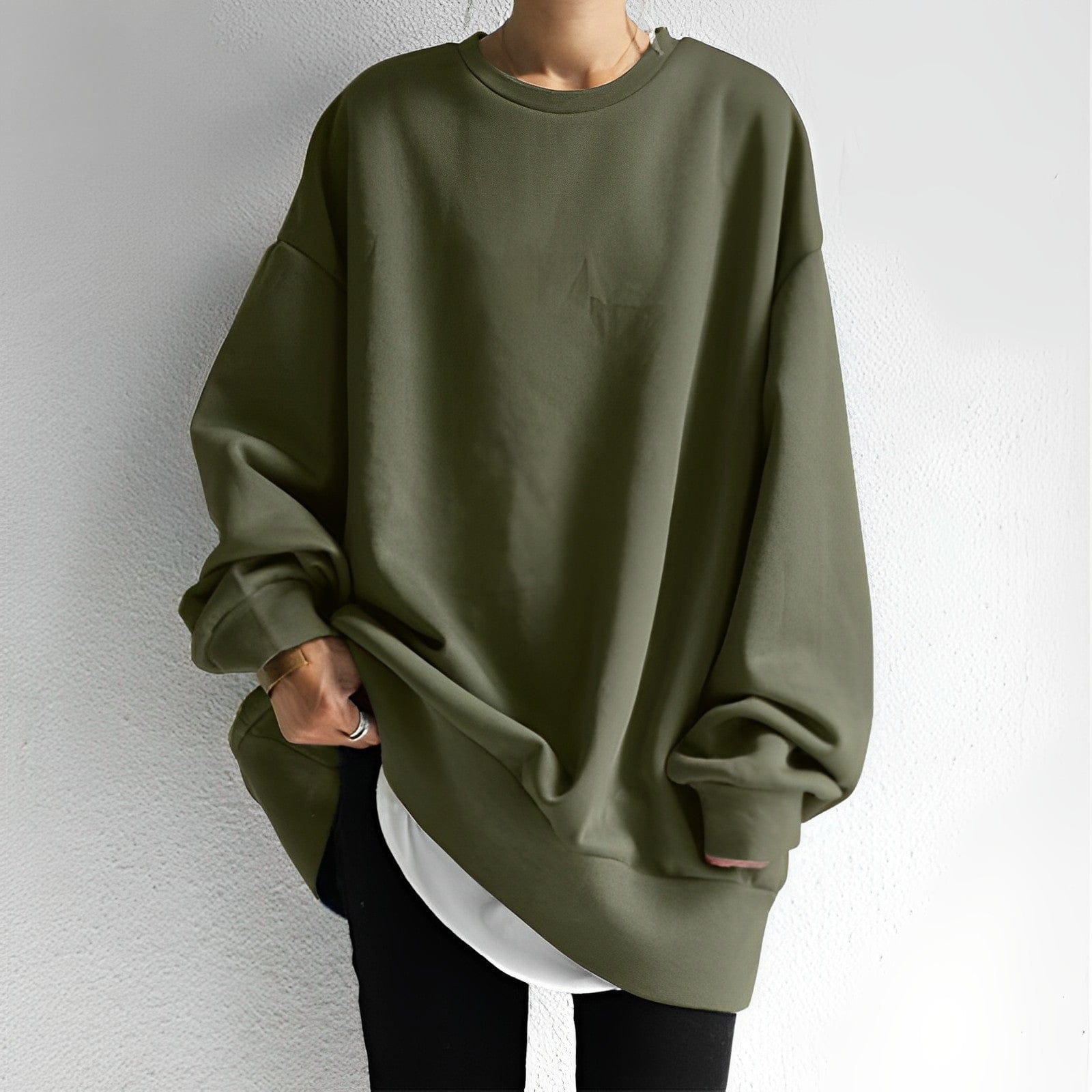 Verity Women's Oversized Sweater - fabric and finish detail