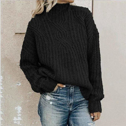 Camille Women's Cable Knit Sweater - back view