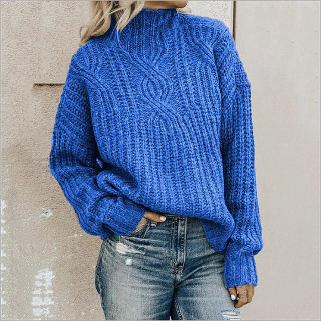 Camille Women's Cable Knit Sweater - fabric and finish detail