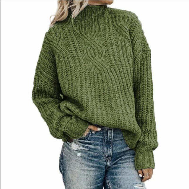 Camille Women's Cable Knit Sweater - full-length view