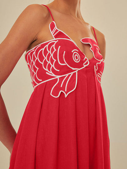 Wren Women's Midi Dress - fabric and finish detail