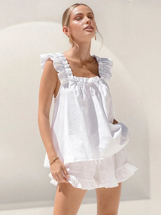 Esme Women's Ruffled Two-piece Set - front view
