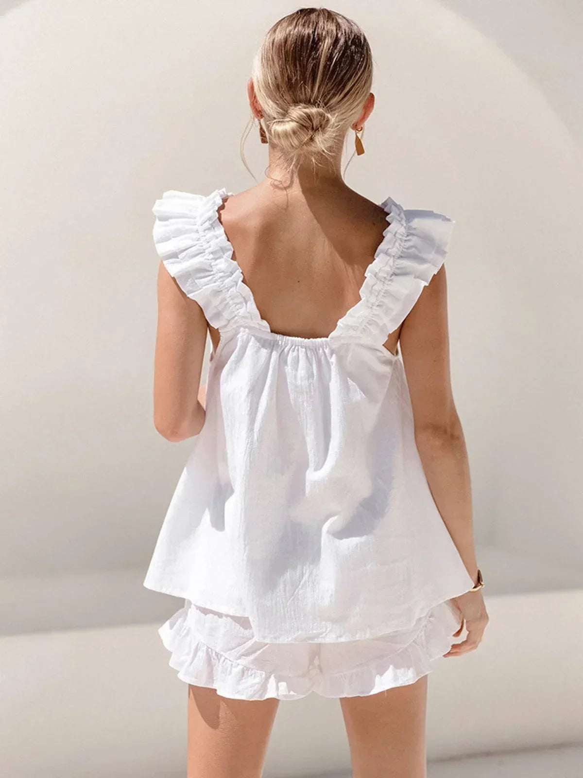 Esme Women's Ruffled Two-piece Set - close-up detail